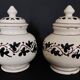 Pair of covered earthenware pots Italy Castelli 18th century