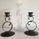 Bougeoirs verre et métal vintage