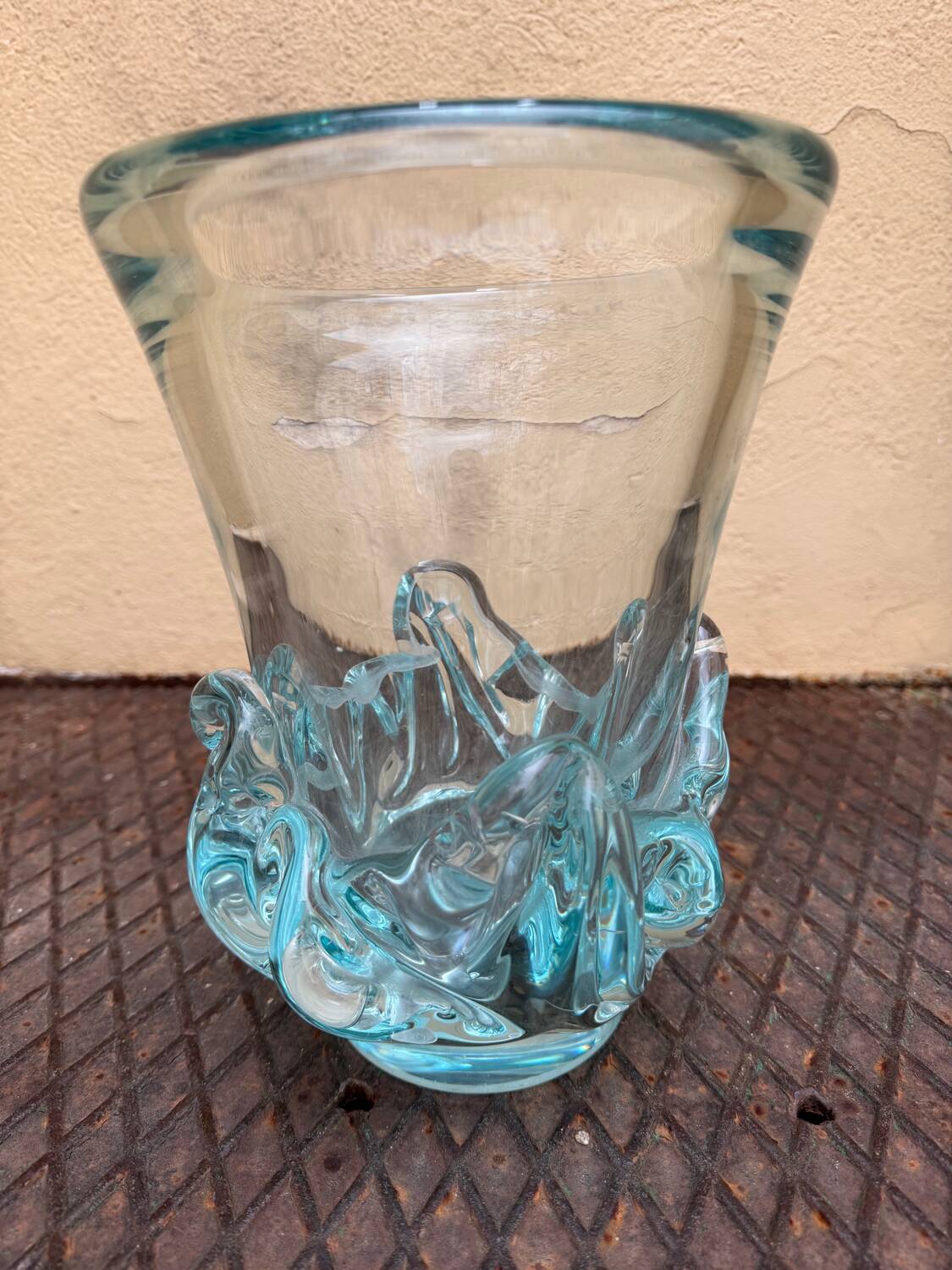 Large Daum Nancy vase Lorraine cross blue Sorcy model 1930