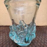 Large Daum Nancy vase Lorraine cross blue Sorcy model 1930