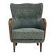 1960s, Danish armchair, green furniture velour, beech wood.