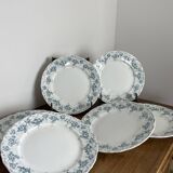 Set of 6 flat plates in Maastricht earthenware, Clara model