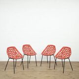 Set of 4 Pierre Guariche “Coquillage” chairs for Meurop