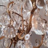 Nineteenth century chandelier with bronze and crystal grapevines.