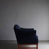 Navy boucle lounge chair | Sweden | 1940s