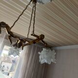 Bronze chandelier cherubs 3 fires , cherubs ( putti )