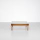 Table basse carrée en chêne et verre, Italie 1970