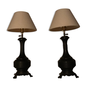 paire de lampes bronze