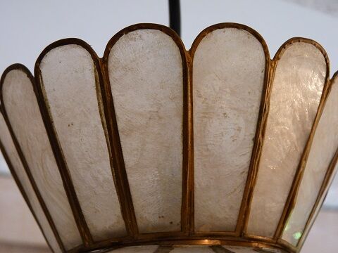 Hanging lamp brass and mother of pearl