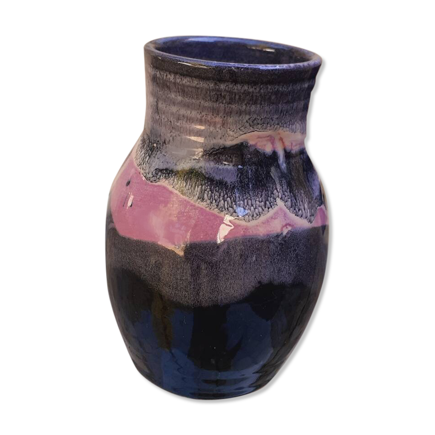Vintage ceramic vase from the 60s signed accolay