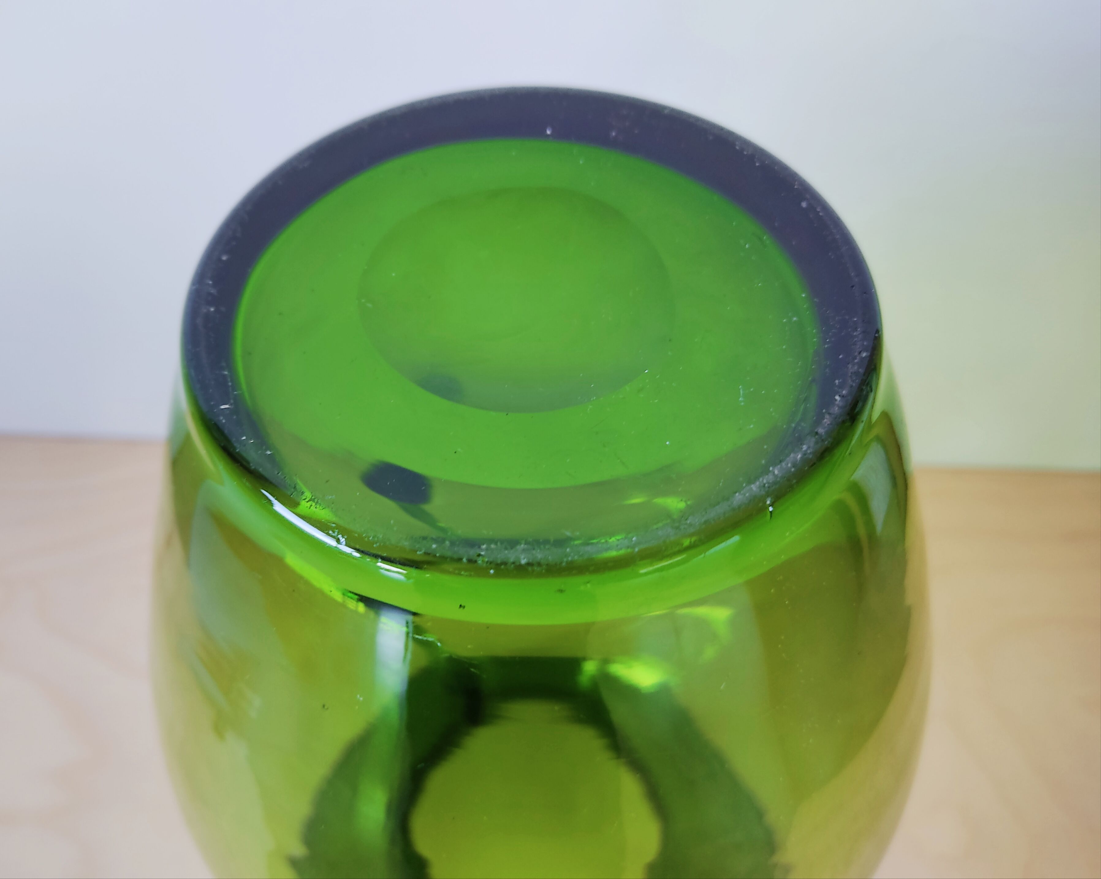 Green glass vase