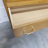 3-drawer chest with splayed legs, 1960s, honey color