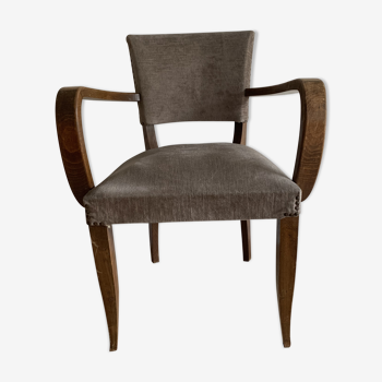 Bridge chair vintage grey velvet