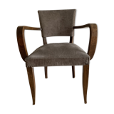 Bridge chair vintage grey velvet