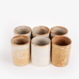 6 Handcrafted stoneware cups. Very good state