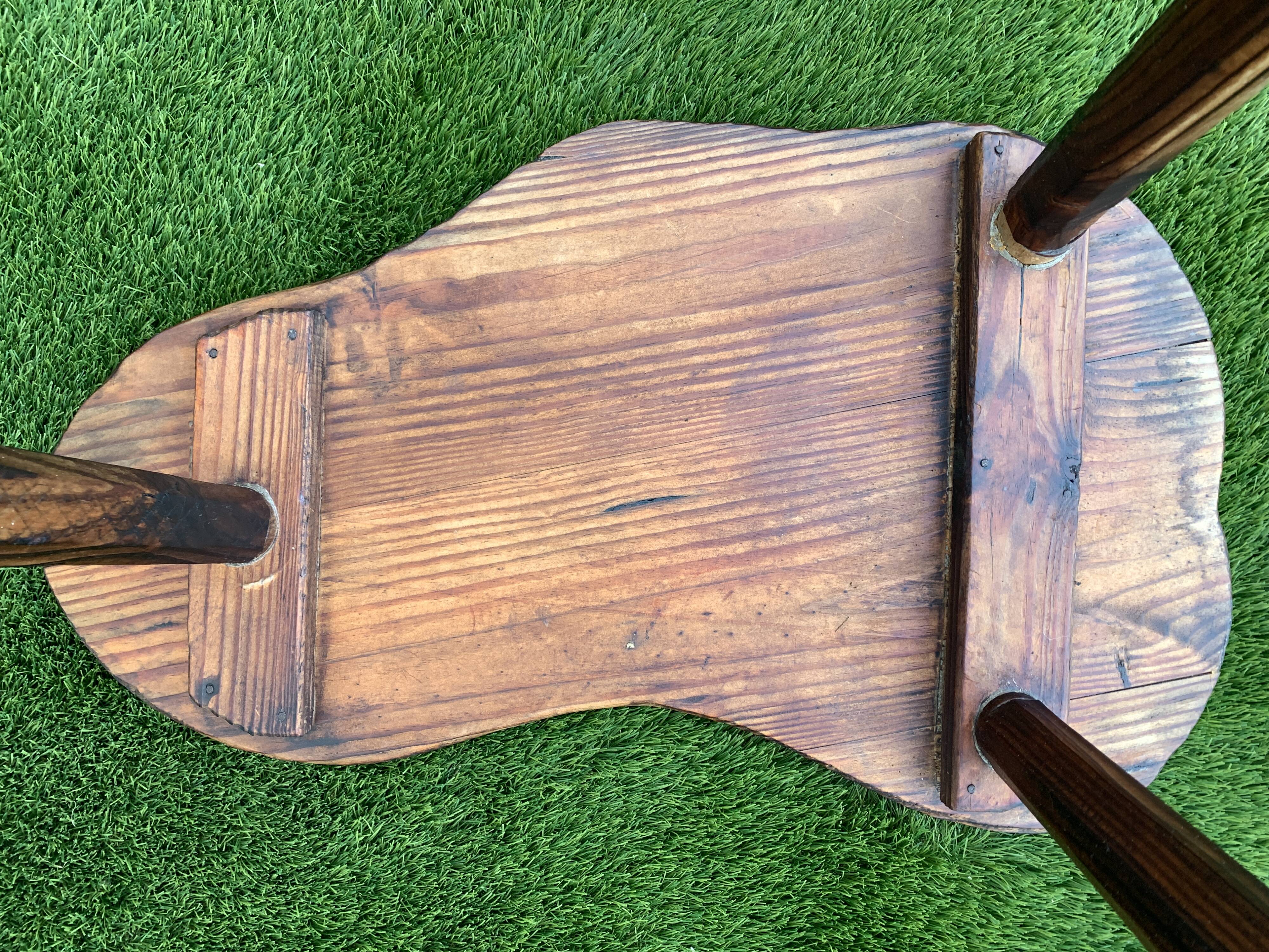 Antique farmhouse coffee table, wooden tripod