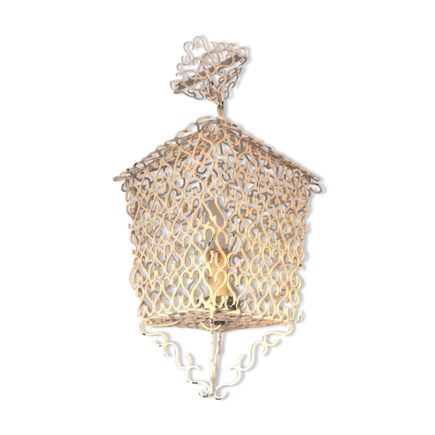 Lantern suspension in metal hooks design 50s - 60s