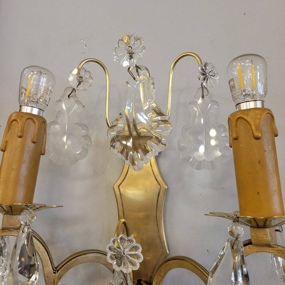 Pair of wall lights with pendants