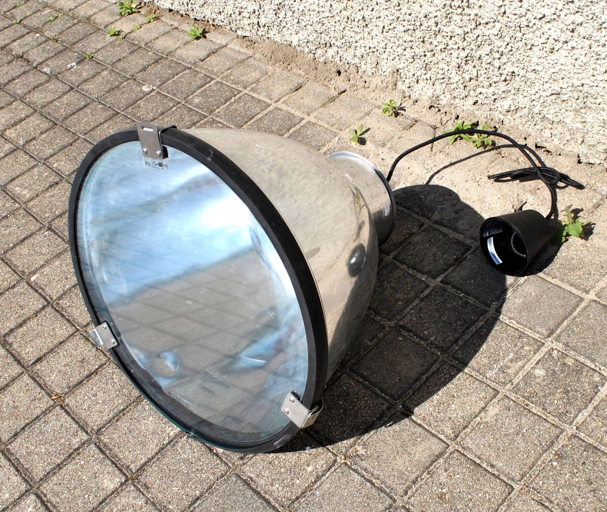 Industrial Workshop Pendant Lamp in Vintage Metal and Glass