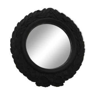 Miroir en plâtre teinté noir 38cm