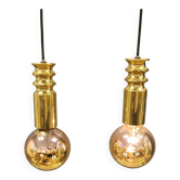 Frimann Goldstar pendant lights made by Philips in the 1970s. Model SPYBALL