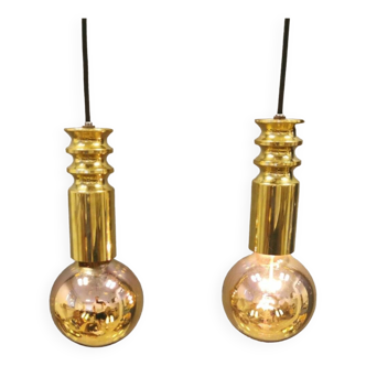 Frimann Goldstar pendant lights made by Philips in the 1970s. Model SPYBALL