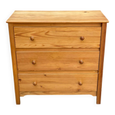 Scandinavian solid wood chest of drawers with 3 drawers from the 90s.