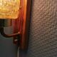 Small, stylish wall lamp with rosewood suspension and hard pressed glass