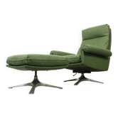Fauteuil et repose-pieds De Sede DS-31 à dossier haut, années 1970