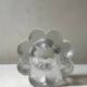 Frosted glass candle holder stylised in the shape of a flower, 1970s design.