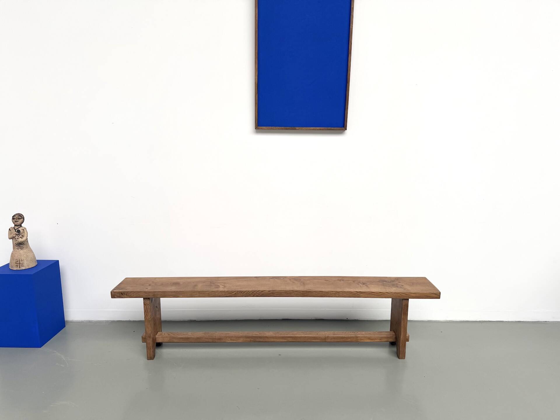 Modernist oak farmhouse bench, 1950s