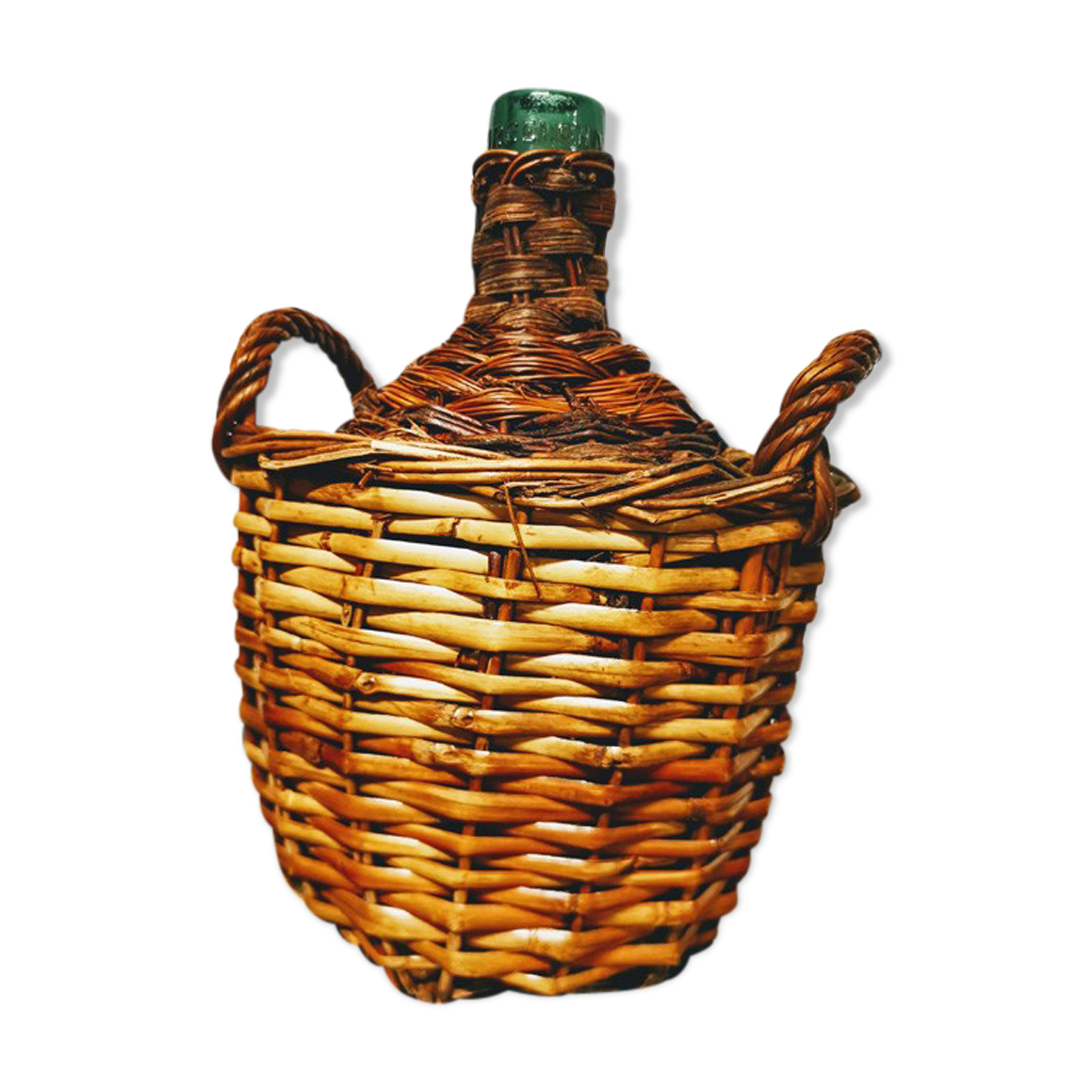 Demijohn dressed in wicker