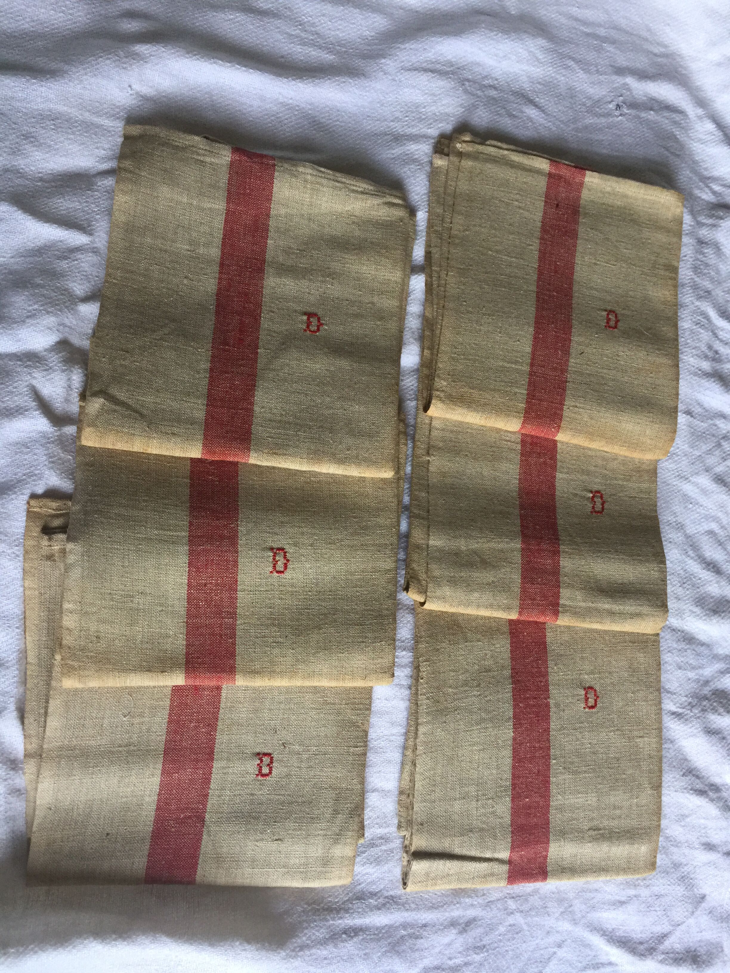 Lot of linen monogrammed towels
