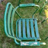 Green Tolix T2 garden chairs, set of 4, France 1950