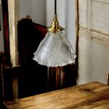 Large holophane tulip pendant light