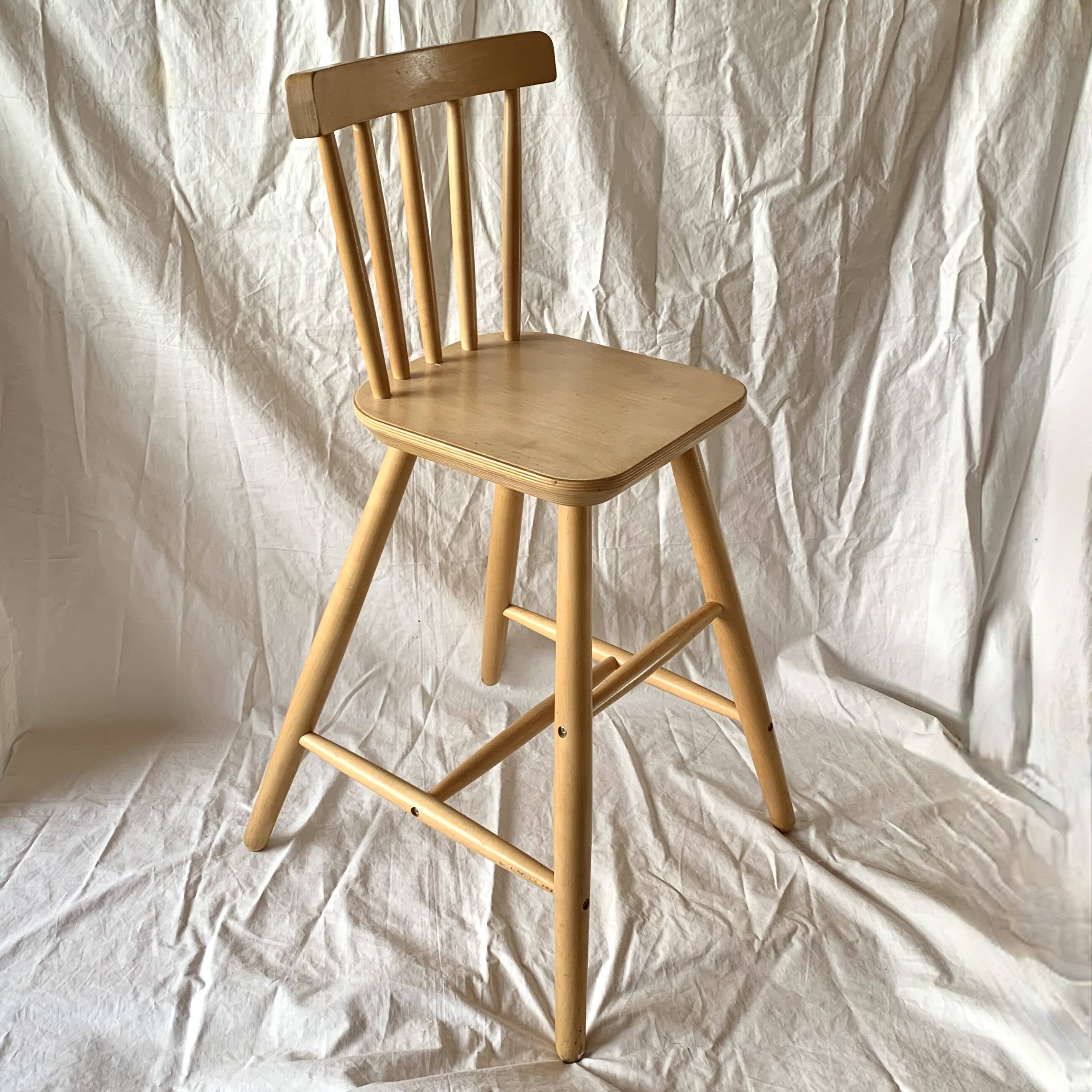 Children's wooden high chair