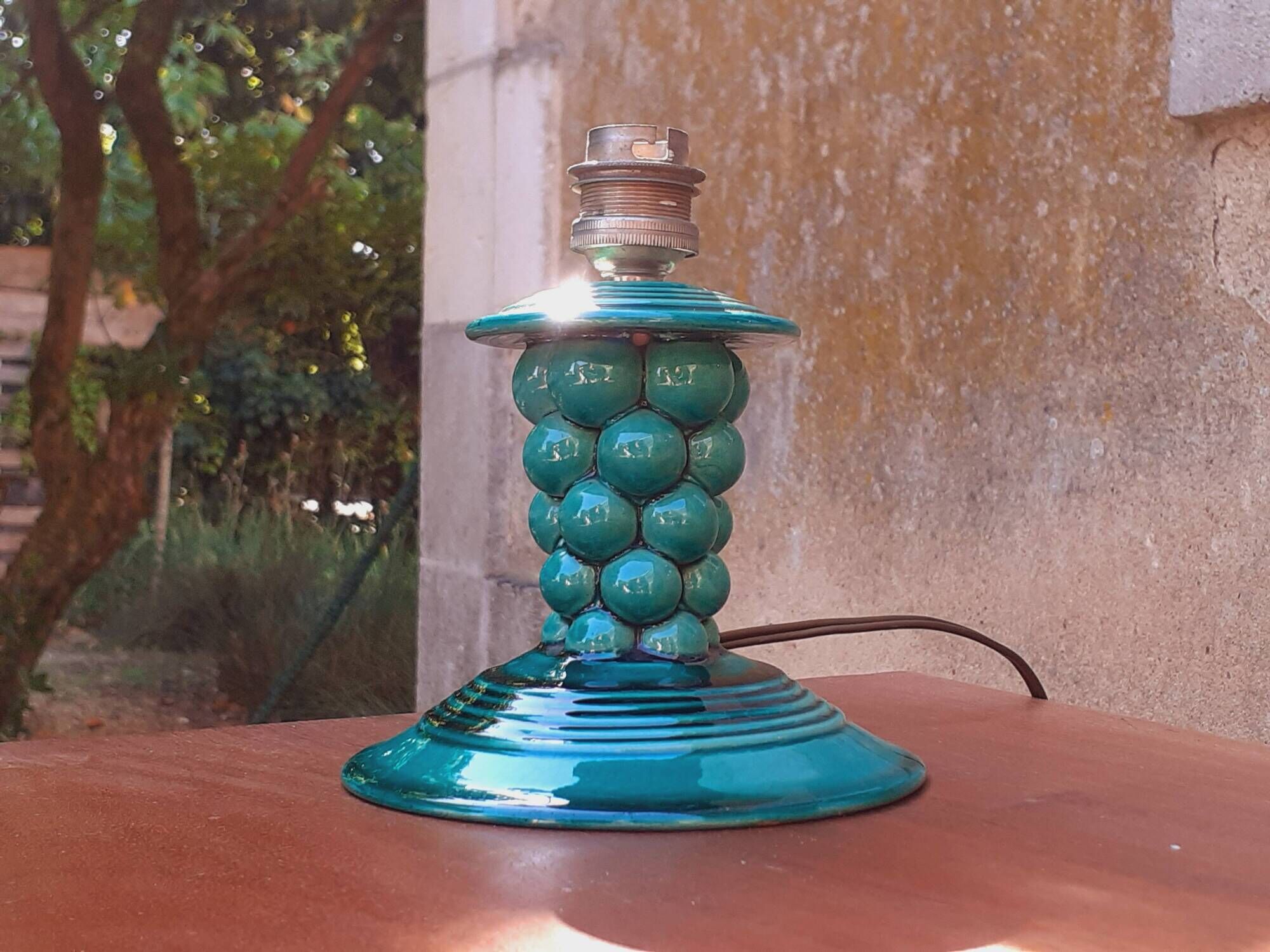 Pied de lampe année 60 céramique signé C. Darras Antibes