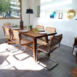 Dining room table farm and 6 chairs style breuer