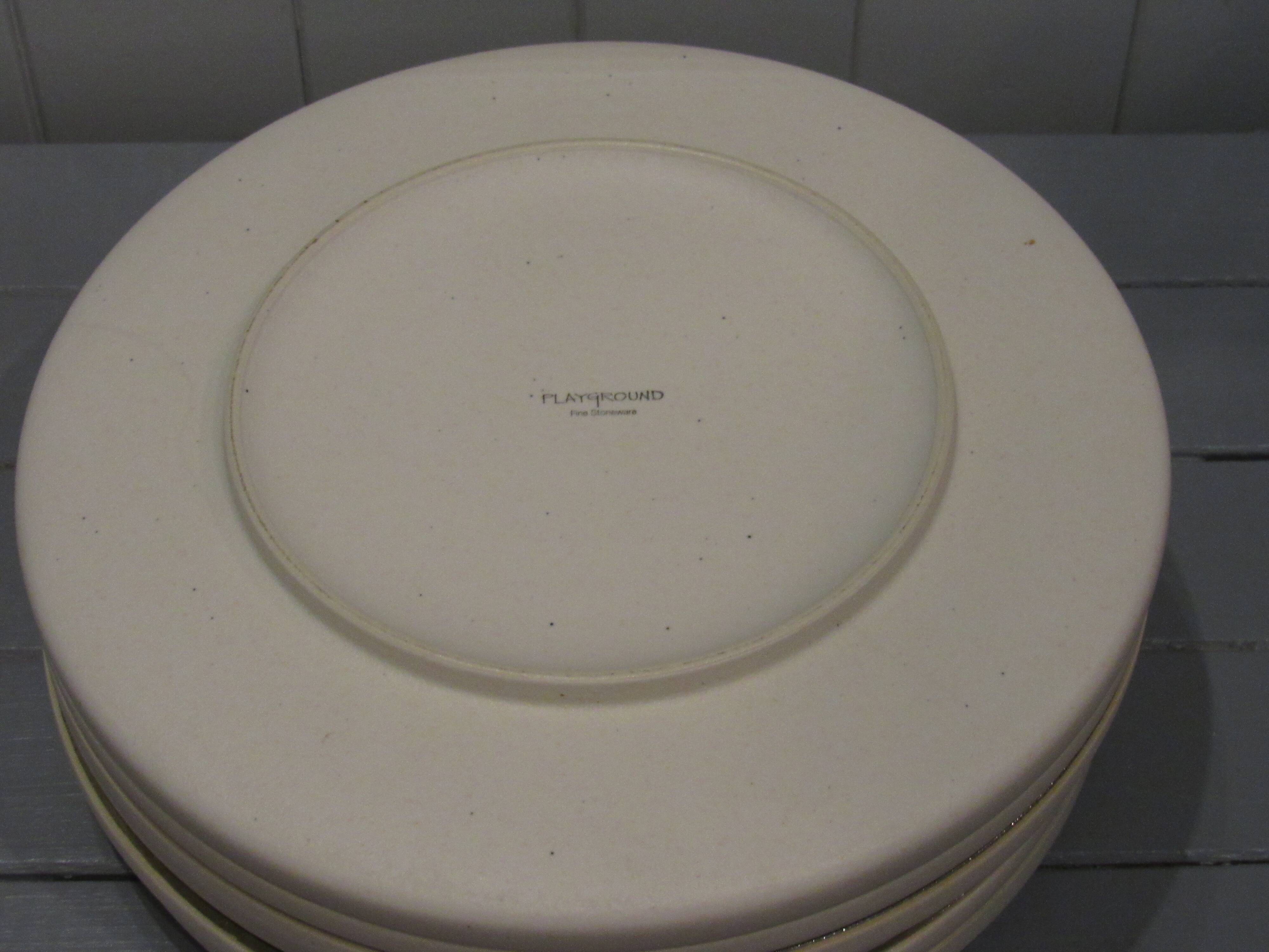 6 flat round olive plates, Nara collection by Playground.