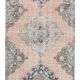 3x12 Salmon & Blue Turkish Vintage Runner Rug, Antique Rugs For Hallway