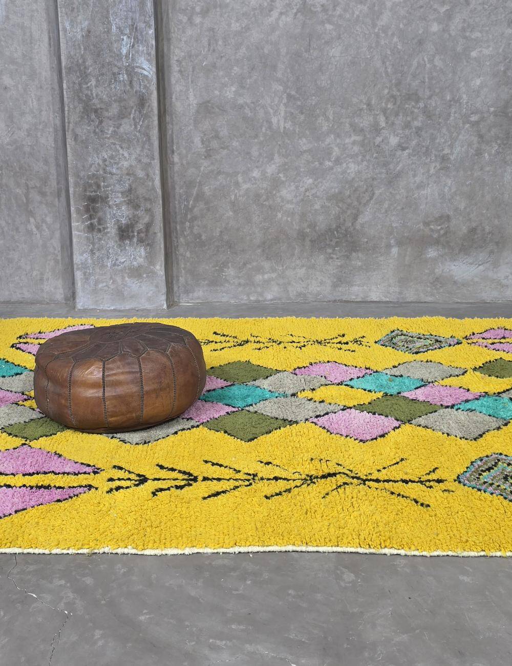 Tapis jaune Berbère - 254 x 190 cm