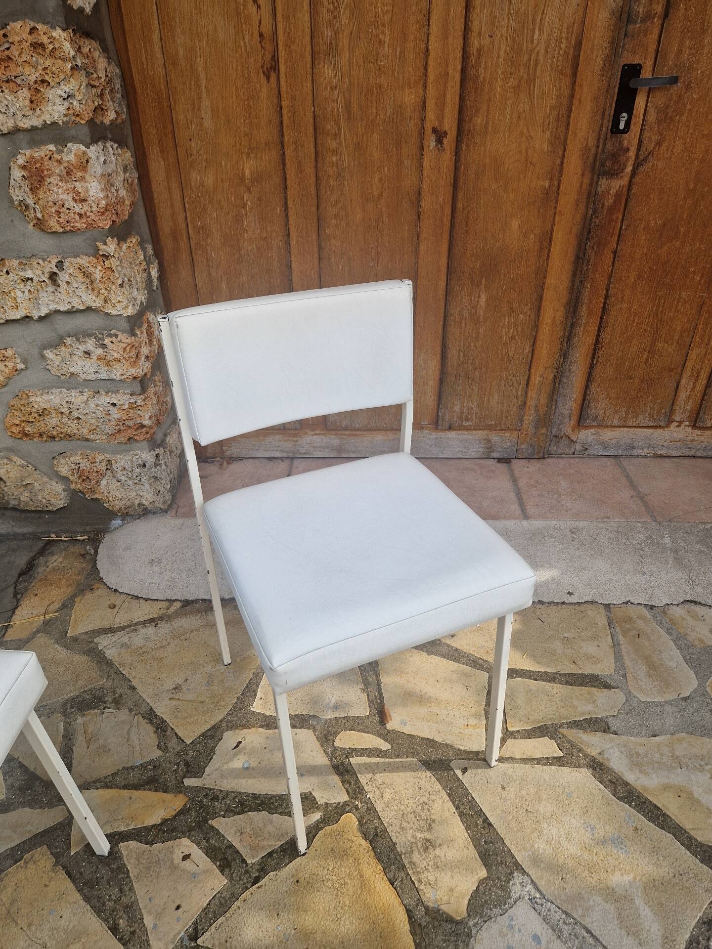 Vintage faux leather chairs