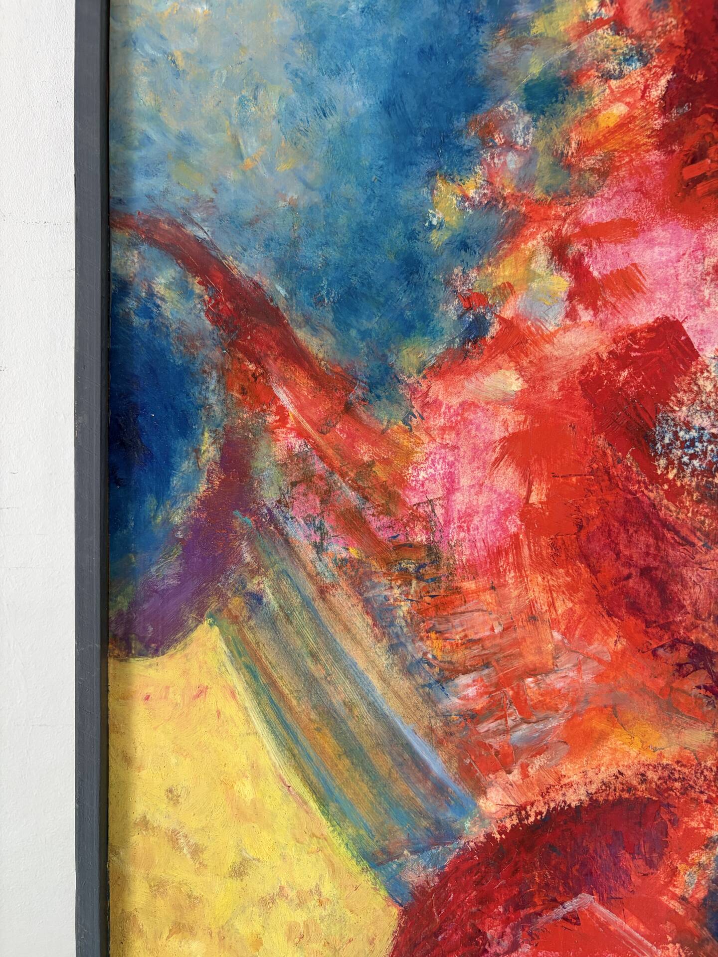 Abstract - The Samurai, oil on wood panel signed 1989