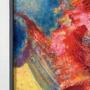 Abstrait - Le Samouraï, huile sur panneau de bois signé 1989
