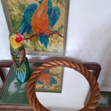 Sisal round mirror