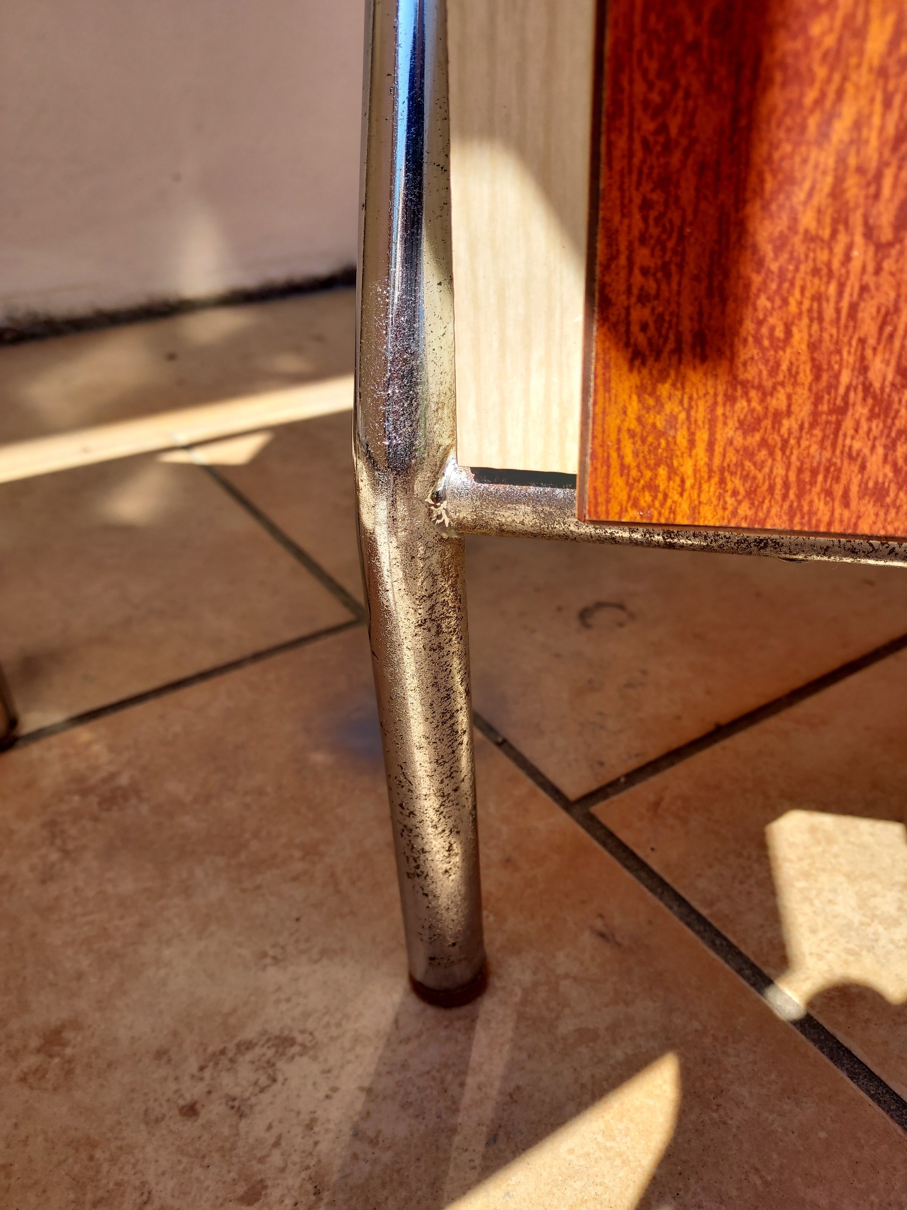 Pair of chrome boarding bedsides