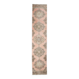 3x12 Pink & Brown Madallion Pattern Persian Runner Rug, 79x382Cm