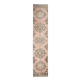 3x12 Pink & Brown Madallion Pattern Persian Runner Rug, 79x382Cm