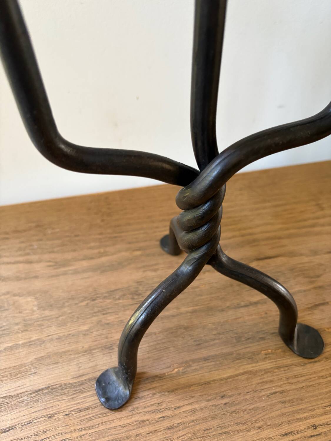 Antique wrought iron candlestick
