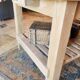 Solid raw oak table/island type "butcher's block" 180x105